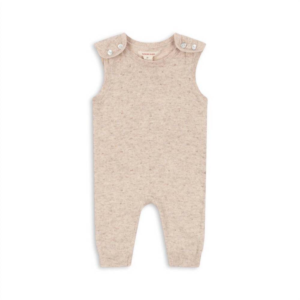 NEW KONGES SLØJD girls' mino knit spencer jumpsuit in cream and white
